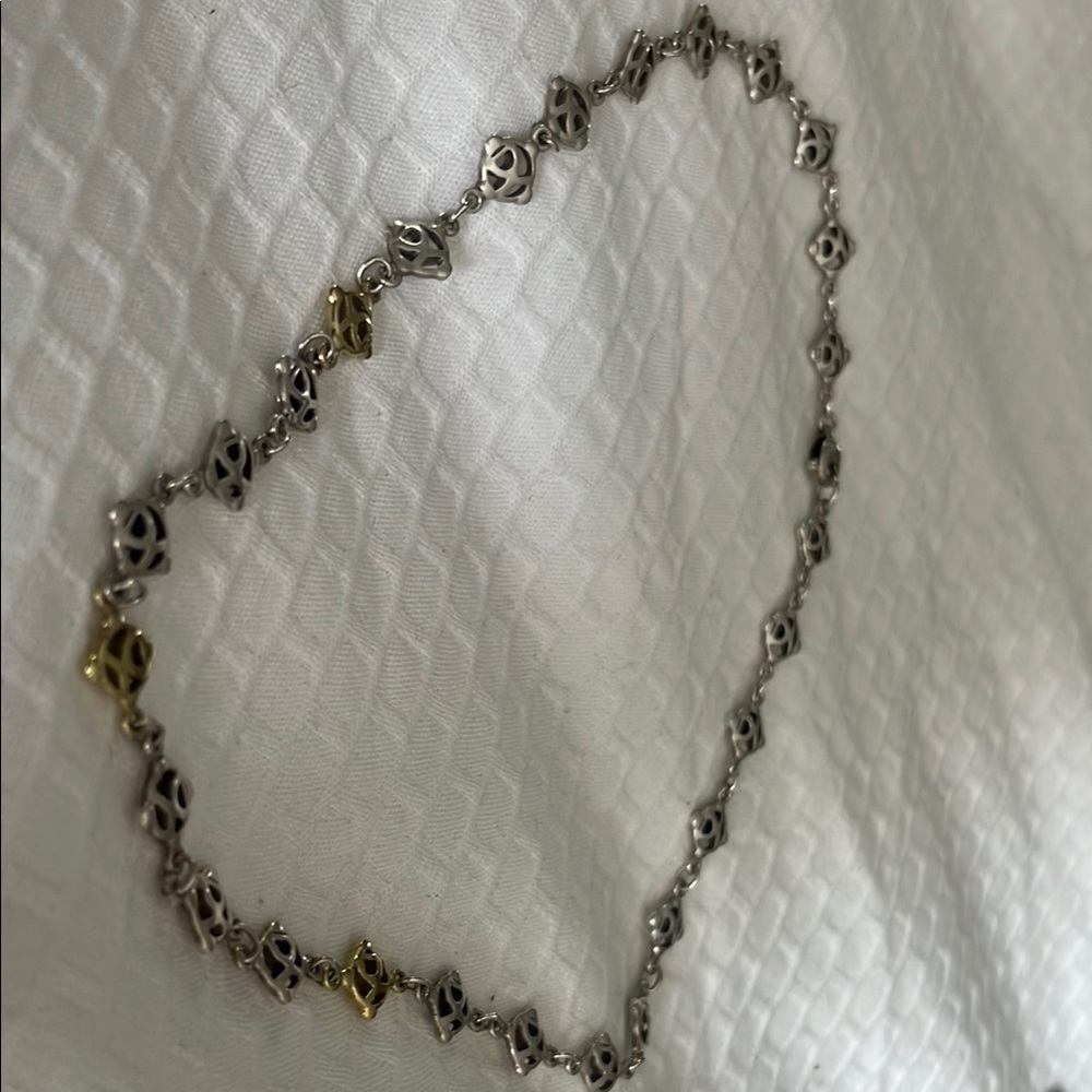 ESTATE SALE: David Yurman Silver and Gold Necklace Classic Two-Tone Design